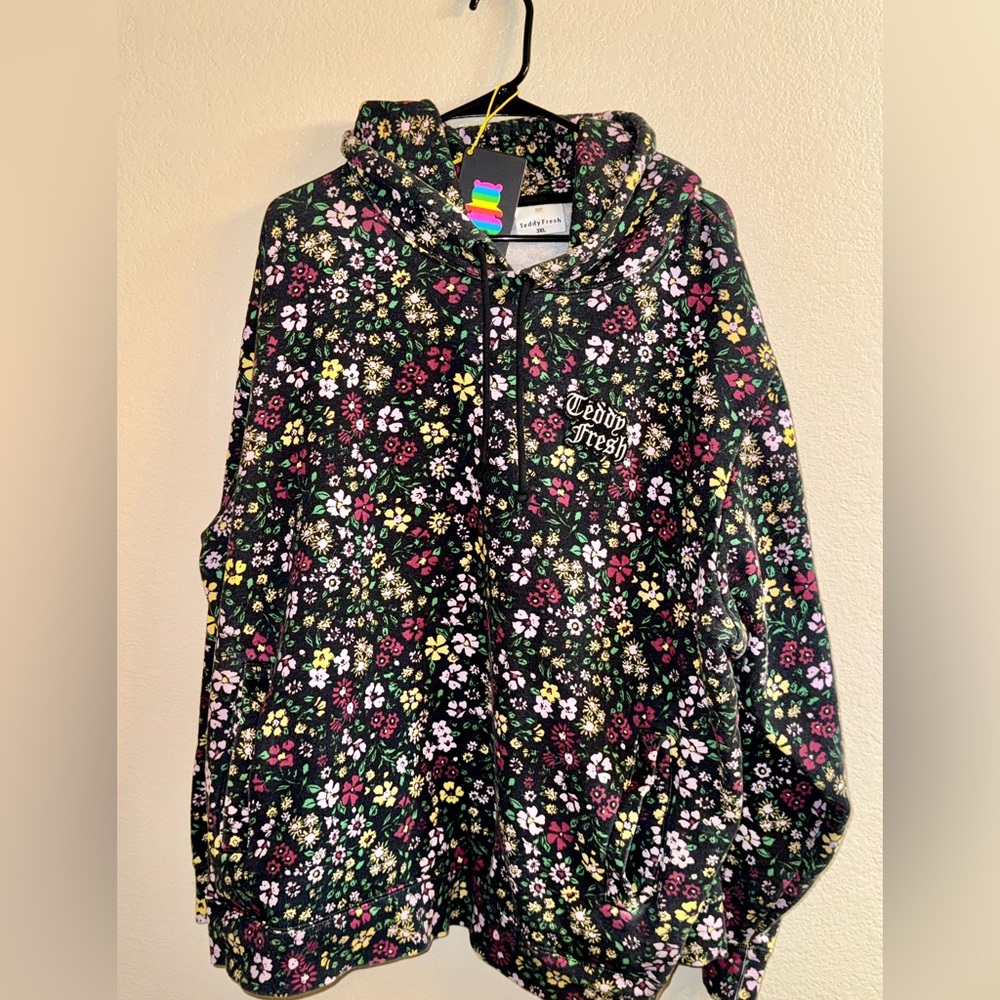 Teddy Fresh black floral hoodie w/ original tag